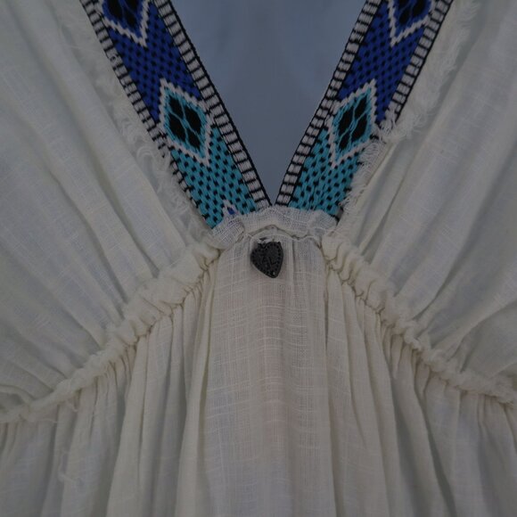 Z&L Maxi Dress Womens S Ivory Granola Girl Boho Bohemian Hippie Festival Resort - Picture 10 of 16